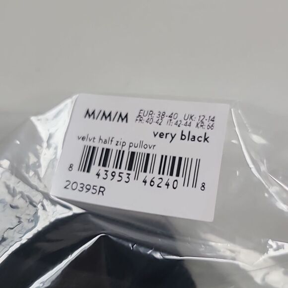 SPANX Velvet Half Zip Very Black Size M - Picture 12 of 13